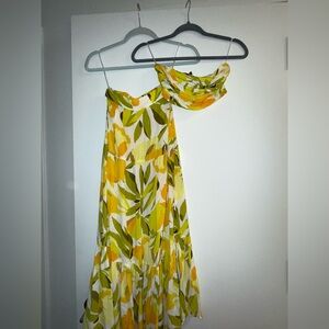 Floral Maxi Dress with Scarf